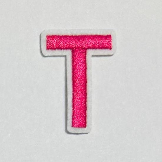 Patch it! | Design 111 | Letter: T | iron-on | 4x3 cm | bright pink