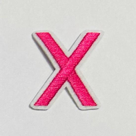 Patch it! | Design 111 | Letter: X | iron-on | 4x3,5 cm | bright pink