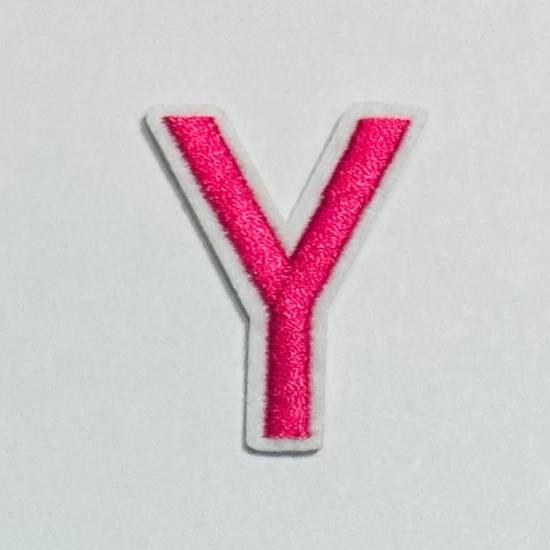 Patch it! | Design 111 | Letter: Y | iron-on | 4x3,2 cm | bright pink