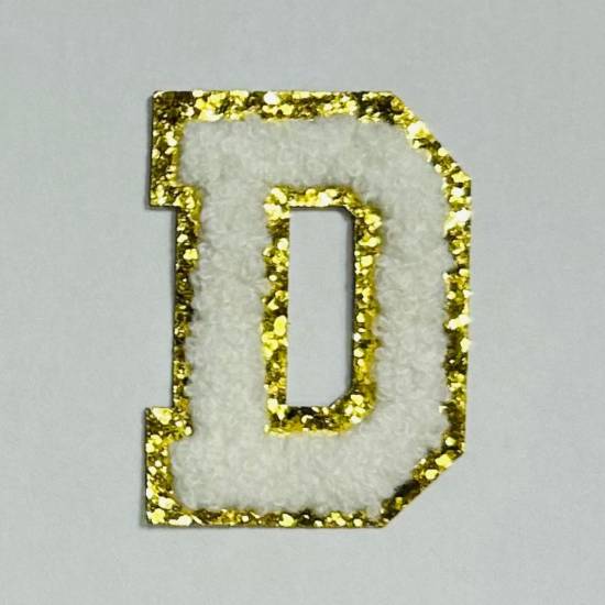 Patch it! | Design 113 | Letter: D | iron-on | 6x4,3 cm | white