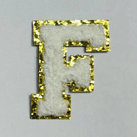 Patch it! | Design 113 | Letter: F | iron-on | 6x4,4 cm | white
