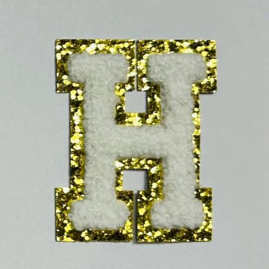 Patch it! | Design 113 | Letter: H | iron-on | 6x4,6 cm | white