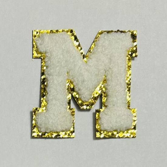 Patch it! | Design 113 | Letter: M | iron-on | 6x5,6 cm | white