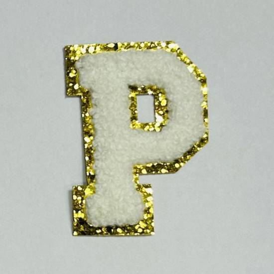 Patch it! | Design 113 | Letter: P | iron-on | 6x4,3 cm | white