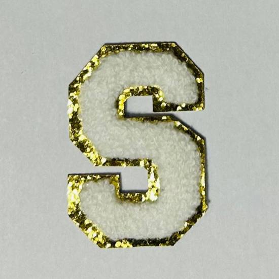 Patch it! | Design 113 | Letter: S | iron-on | 6x4 cm | white