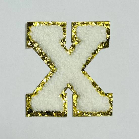 Patch it! | Design 113 | Letter: X | iron-on | 6x5,3 cm | white