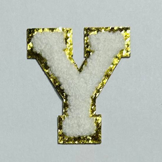 Patch it! | Design 113 | Letter: Y | iron-on | 6x5,3 cm | white