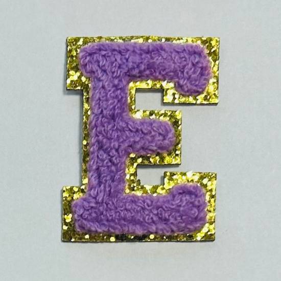 Patch it! | Design 114 | Buchstabe: E | aufbügelbar | 6x4,3 cm | violett