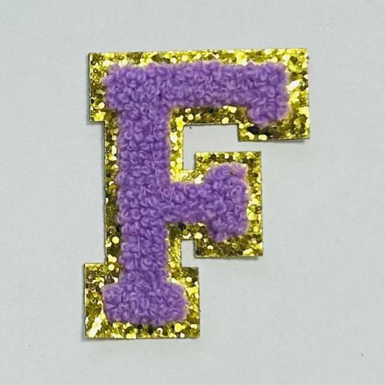 Patch it! | Design 114 | Buchstabe: F | aufbügelbar | 6x4,4 cm | violett