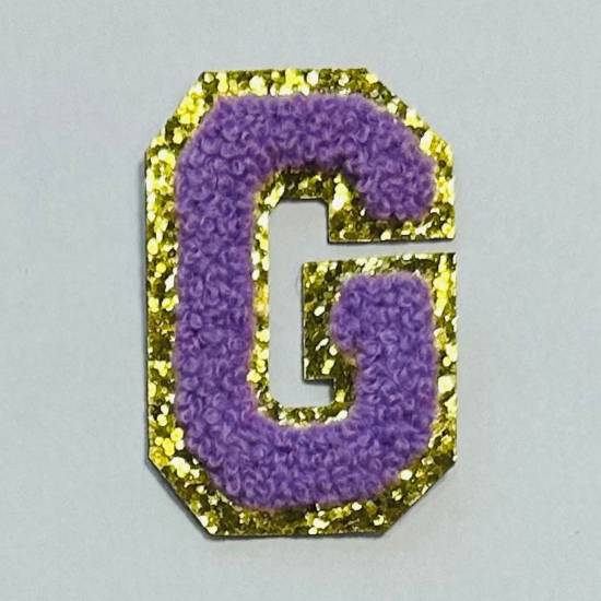 Patch it! | Design 114 | Letter: G | iron-on | 6x4 cm | violet
