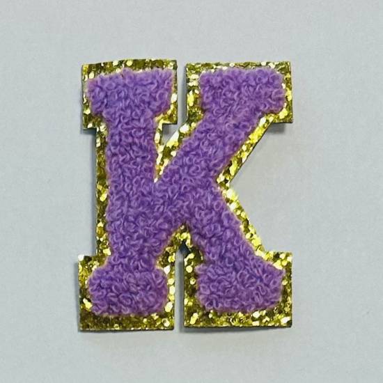 Patch it! | Design 114 | Letter: K | iron-on | 6x5 cm | violet