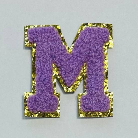 Patch it! | Design 114 | Letter: M | iron-on | 6x5,6 cm | violet