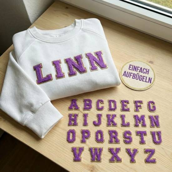 Patch it! | Design 114 | Letters | iron-on | ca. 6x4,5cm | violet