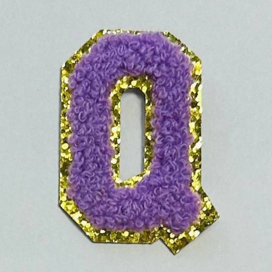 Patch it! | Design 114 | Buchstabe: Q | aufbügelbar | 6x4,1 cm | violett