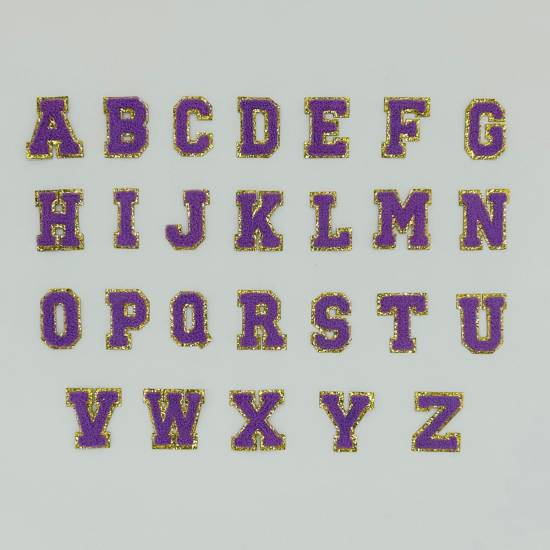 Patch it! | Design 114 | deutsches Alphabet (26 Buchstaben) | aufbügelbar | ca. 6x4,5cm | violett