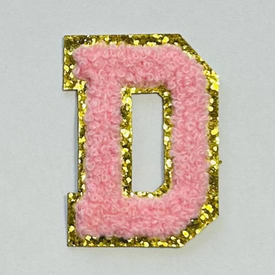 Patch it! | Design 115 | Buchstabe: D | aufbügelbar | 6x4,3 cm | rosa