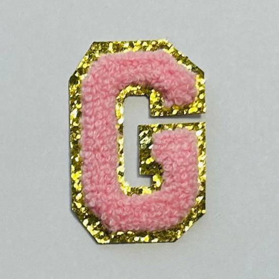 Patch it! | Design 115 | Buchstabe: G | aufbügelbar | 6x4 cm | rosa