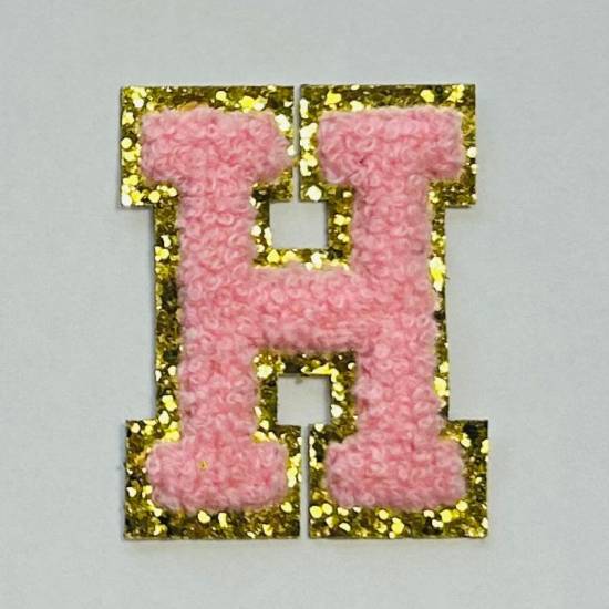 Patch it! | Design 115 | Buchstabe: H | aufbügelbar | 6x4,6 cm | rosa