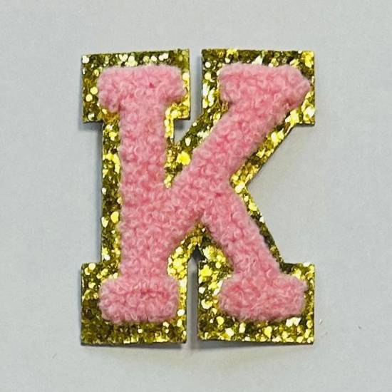 Patch it! | Design 115 | Buchstabe: K | aufbügelbar | 6x5 cm | rosa