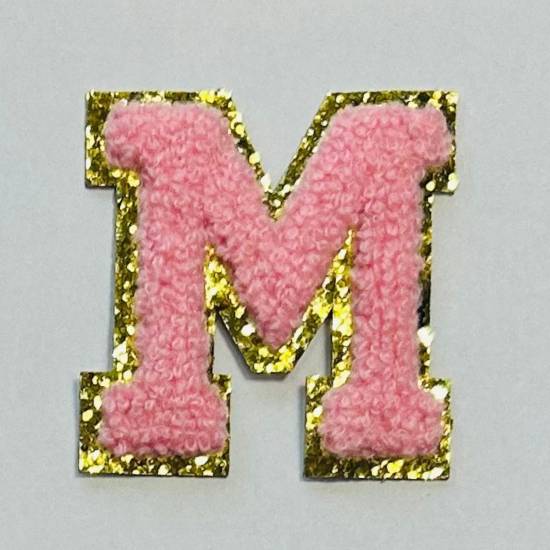 Patch it! | Design 115 | Buchstabe: M | aufbügelbar | 6x5,6 cm | rosa