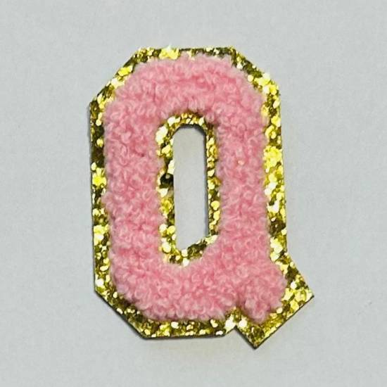 Patch it! | Design 115 | Buchstabe: Q | aufbügelbar | 6x4,1 cm | rosa