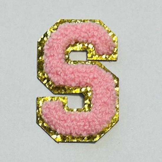 Patch it! | Design 115 | Buchstabe: S | aufbügelbar | 6x4 cm | rosa