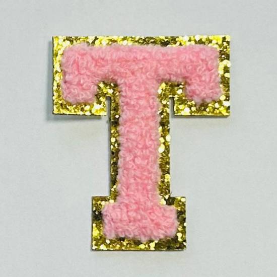 Patch it! | Design 115 | Buchstabe: T | aufbügelbar | 6x5 cm | rosa
