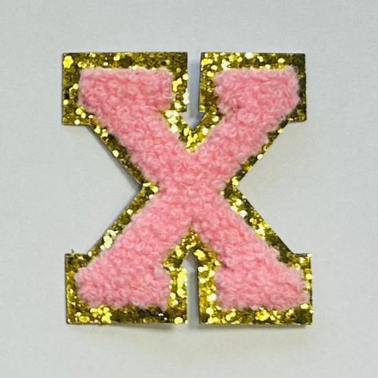 Patch it! | Design 115 | Buchstabe: X | aufbügelbar | 6x5,3 cm | rosa