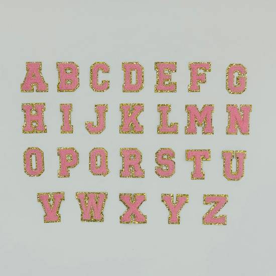 Patch it! | Design 115 | deutsches Alphabet (26 Buchstaben) | aufbügelbar | ca. 6x4,5cm | rosa