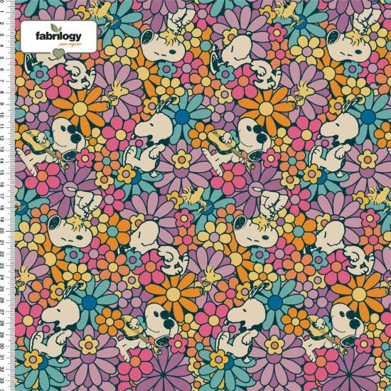 Peanuts® - Groovy Flowers - GOTS - purple