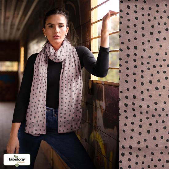 Soft Shadow Dots (Double Gauze flat) - ECO - Soft Mocha 