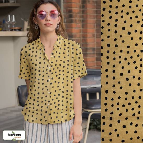 Playful Dots (Double Gauze flat) - ECO - Sunny Honey