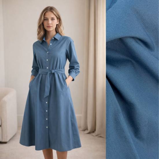 Popeline Uni - ECO - dark blue