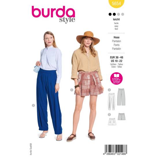 Harem pants + shorts | BURDA | Gr: 36 - 48 | Level: 2