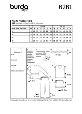 Pajamas | BURDA-Edition | Size: 34 - 44 | Levels: 2