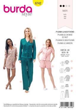 Pyjamas + nightdress | BURDA | Size: 34 - 44 | Level: 2