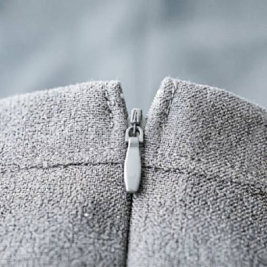 Invisible zipper | non-separating | 3 mm coil | grey | 25 cm