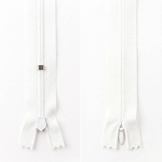 Invisible zipper | non-separating | 3 mm coil | white | 25 cm