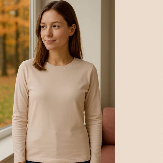 REMNANTS | 140 cm | Organic Interlock-Jersey - GOTS - ecru