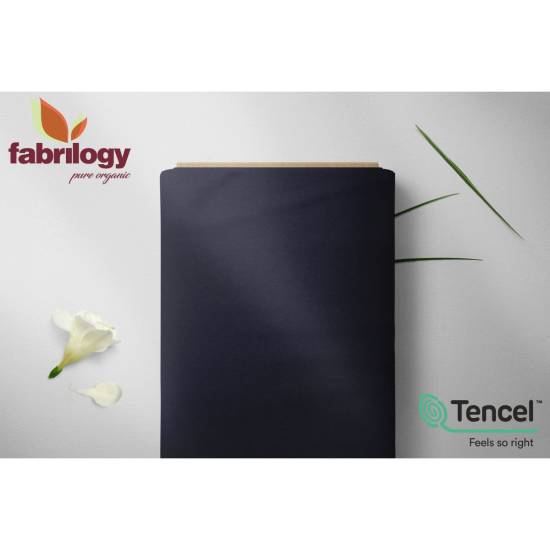RESTSTÜCK | 140 cm | Jersey uni mit TENCEL™ Modal Micro - navy