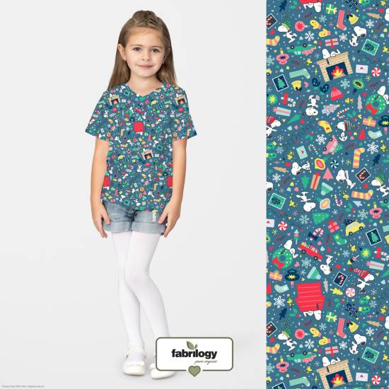 RESTSTÜCK | 140 cm | Peanuts® - Christmas - GOTS