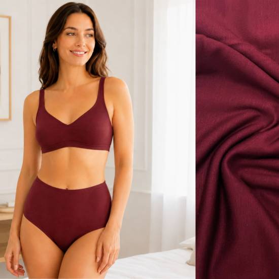 REMNANTS | 150 cm | Jersey uni with TENCEL™ Modal Micro - dark-bordeaux
