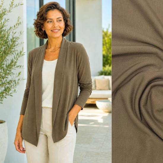 RESTSTÜCK | 170 cm | Jersey uni mit TENCEL™ Modal Micro - trüffel