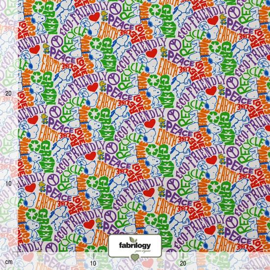RESTSTÜCK | 50 cm | Peanuts® - PEACE LOVE EARTH - GOTS