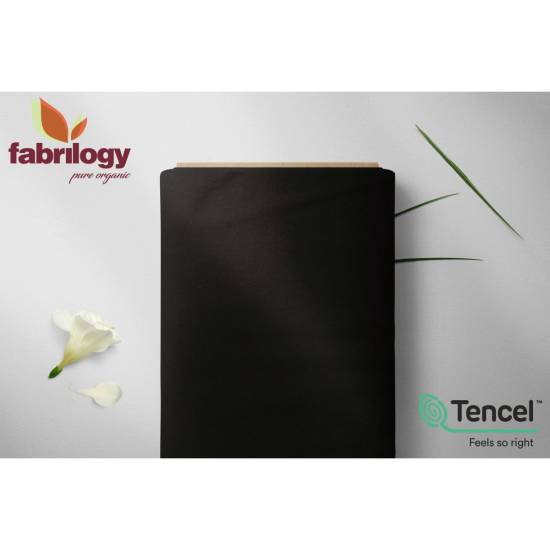 RESTSTÜCK | 60 cm | Jersey uni mit TENCEL™ Modal Micro - schwarz