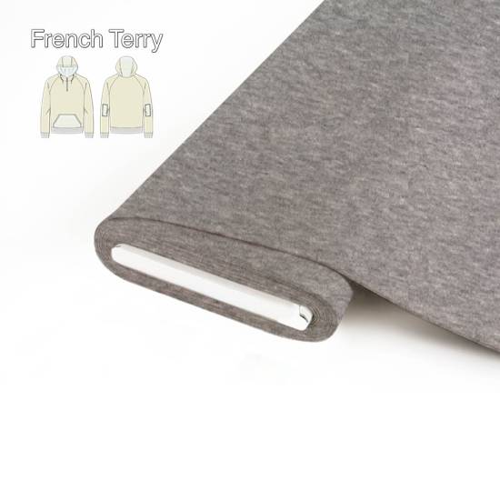 RESTSTÜCK | 70 cm | Bio French Terry - meliert - hellgrau
