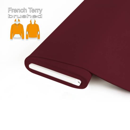 REMNANTS | 80 cm | Organic French Terry brushed - GOTS dark-bordeaux