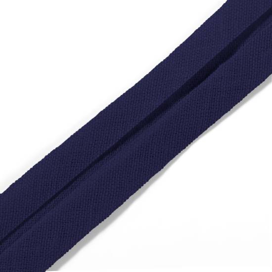 Bias binding, cotton, 40/20mm, navy blue, 30m