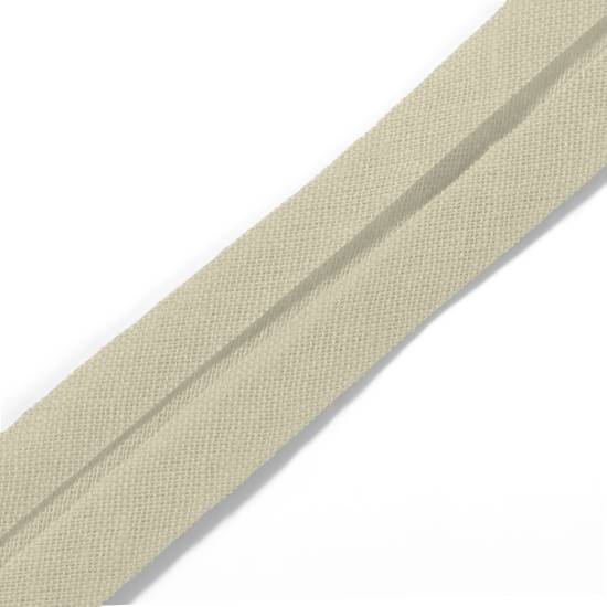 Bias binding, cotton, 40/20mm, natural white, 30m