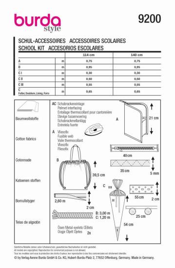 Schul-Set | BURDA | Gr: one | Level: 2